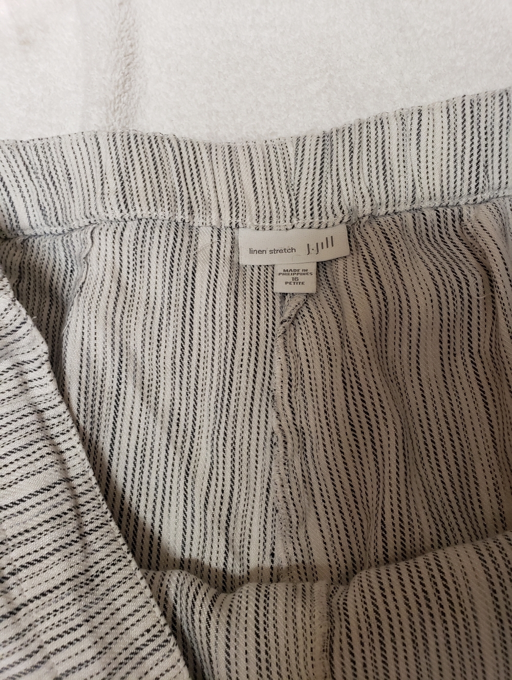 J.Jill Linen Striped Relaxed Pant Size 16 Blue/white - Picture 2 of 4
